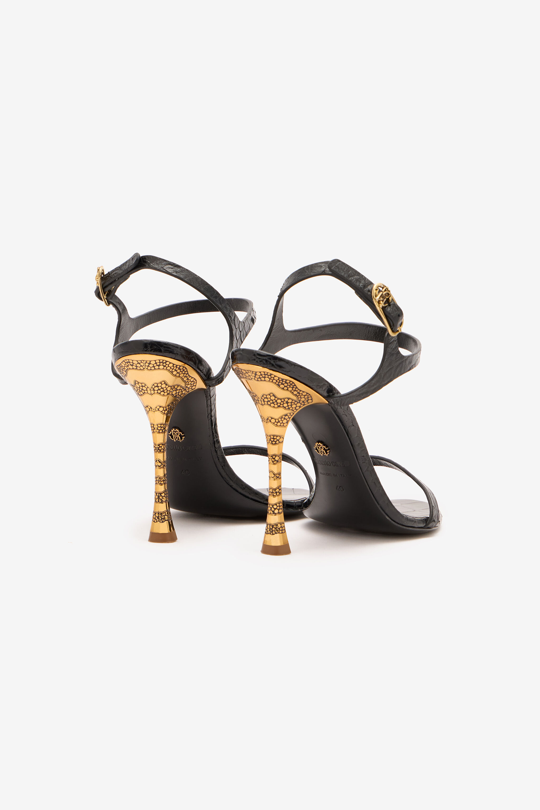 RC Slingbacks Mit Krokoeffekt Schwarz VKS022-PZ579