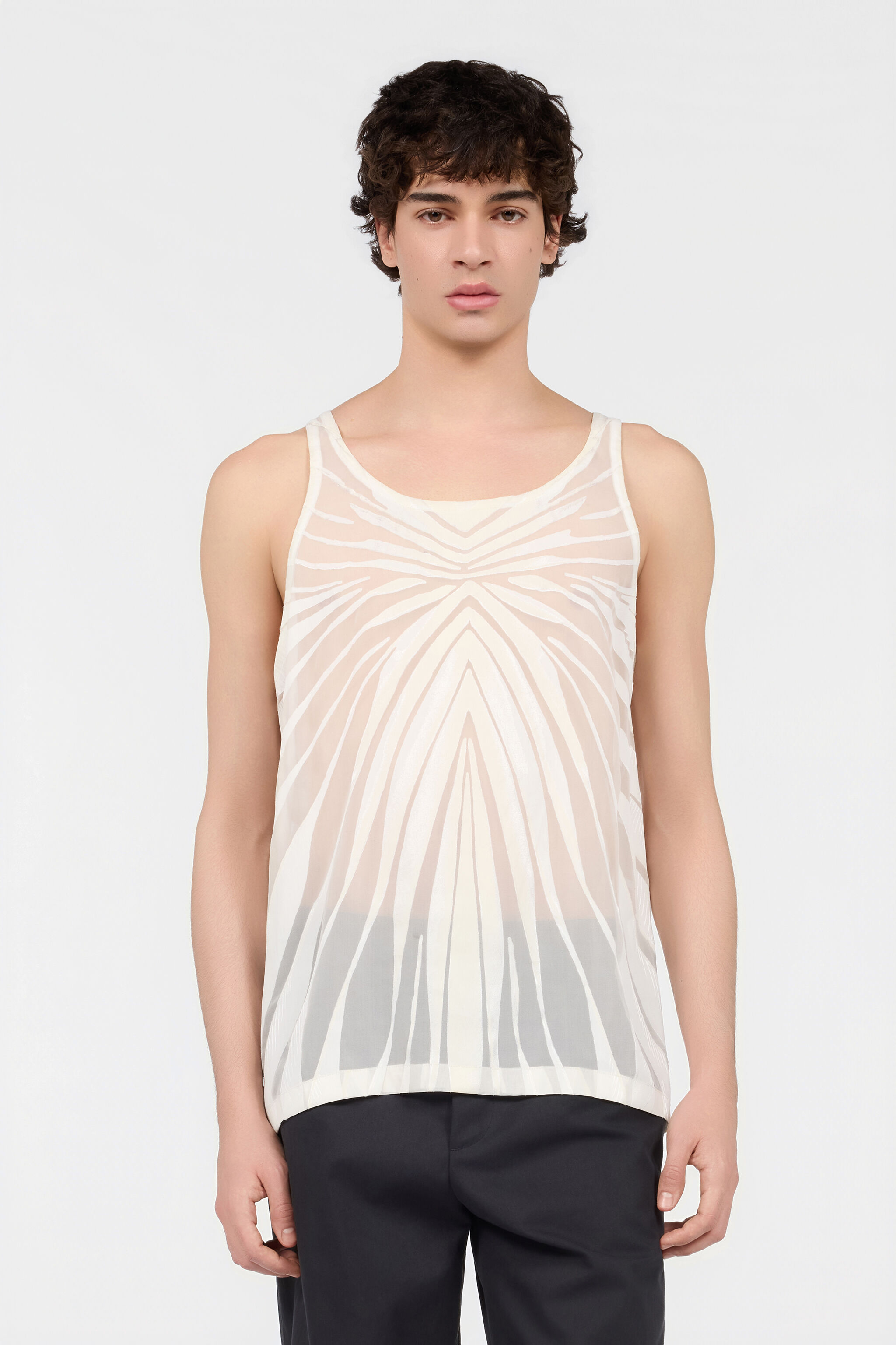 RC Top With Ray Devoré Print NATURAL WHITE XRT600-HLI15