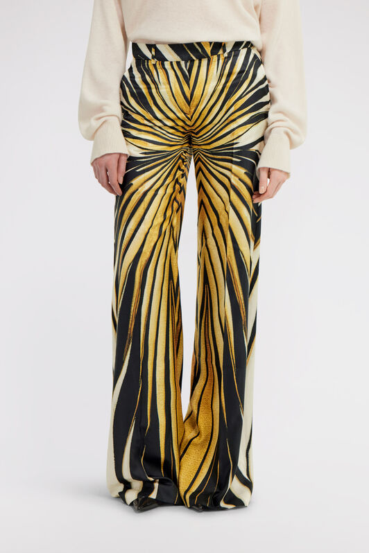 RC Pantalón Palazzo De Seda Estampado Ray Of Gold Oro TKT201-4QM33
