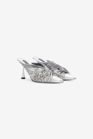 RC Mules With Knotted Detail Silver UKS009-PZF01