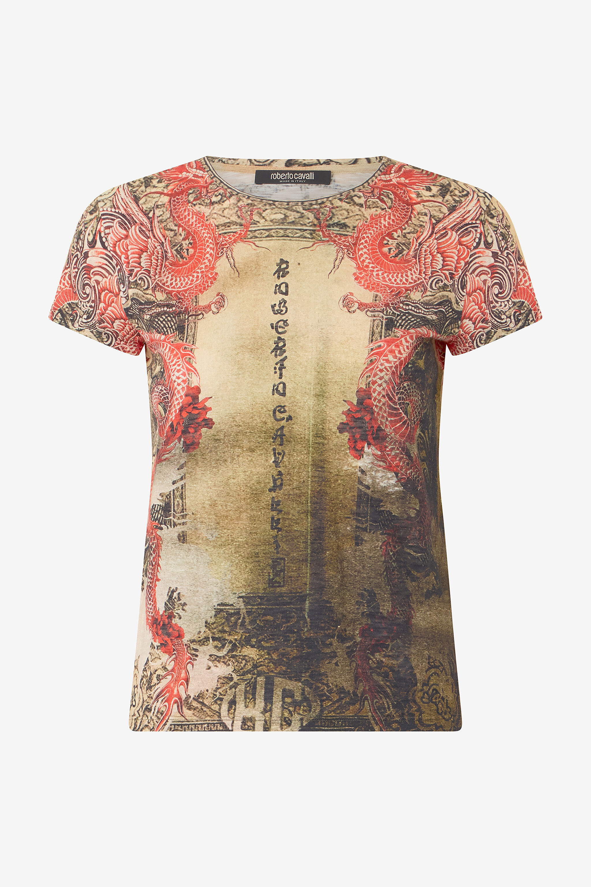 RC T-Shirt Aus Baumwolle Mit Orientalischem Print NATURALE/ROSSO VQT61C-3DQ00