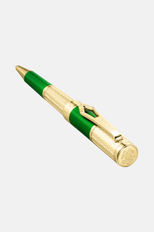 RC Bolígrafo Chevron Roberto Cavalli, Color Dorado y Laca Verde GOLD VALG07-IG269