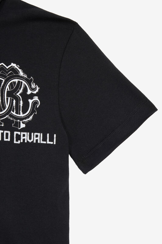 JU Polo Piel De Tigre Con Monograma RC Y Logotipo Negro UJT64A-JD001