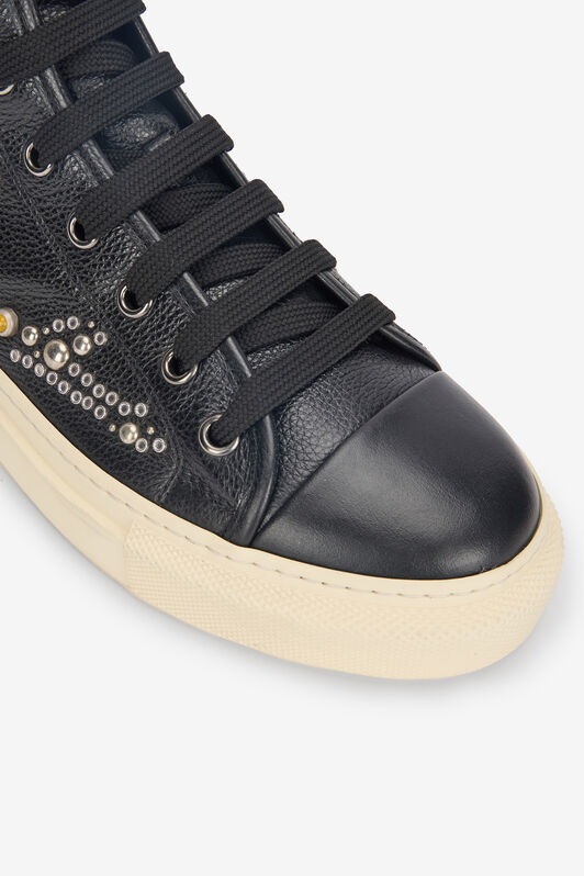 RC Hohe Sneakers Mit Nieten Und Edelsteinen Schwarz VRS020-PZB05