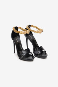 RC Roar Black Leather Sandals BLACK SKS132-PZS16
