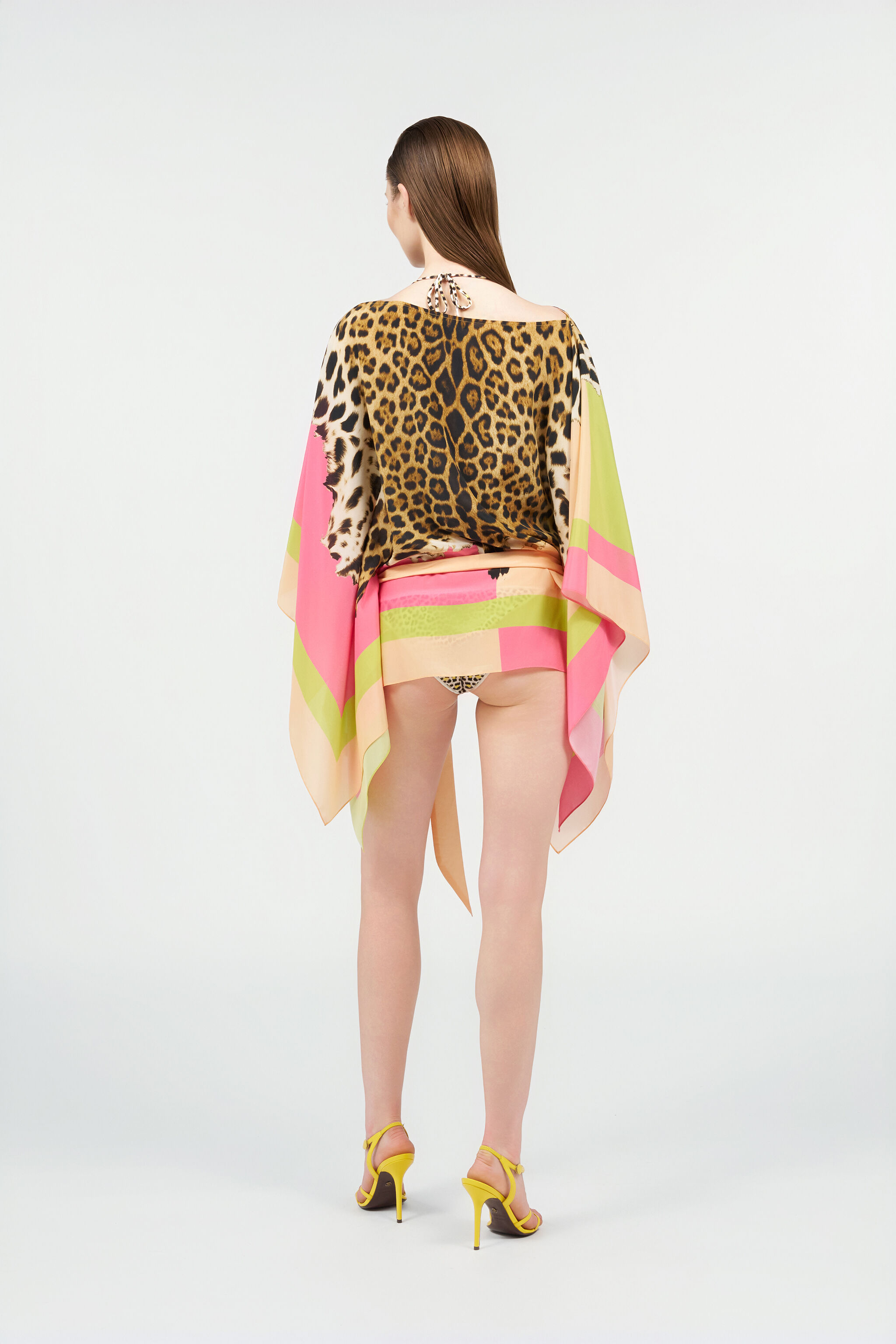 RC Kaftán de seda con estampado Cavalli Pop LIGHT GREEN WQT725-SQR33