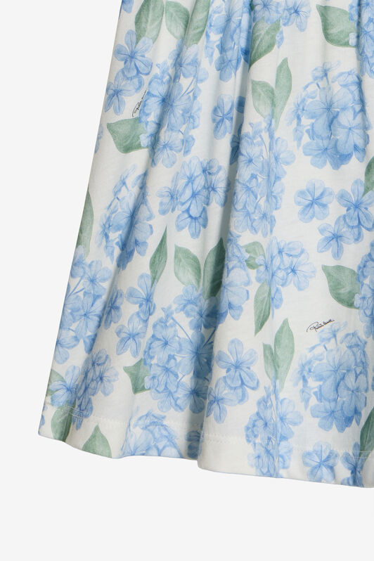 JU Abito In Cotone Stampa Plumago WHITE/BLUE WJT10B-JD001