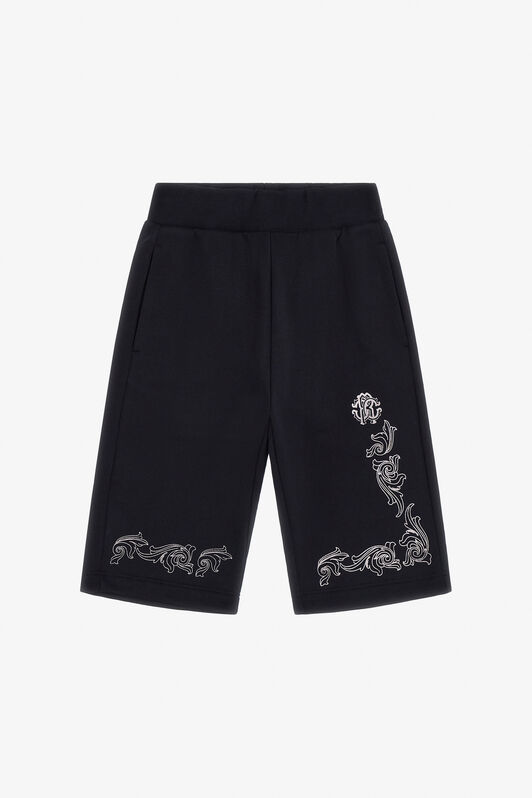 JU Pantalones de Chándal de Algodón con Estampado de Logo Negro TJT20S-CF050