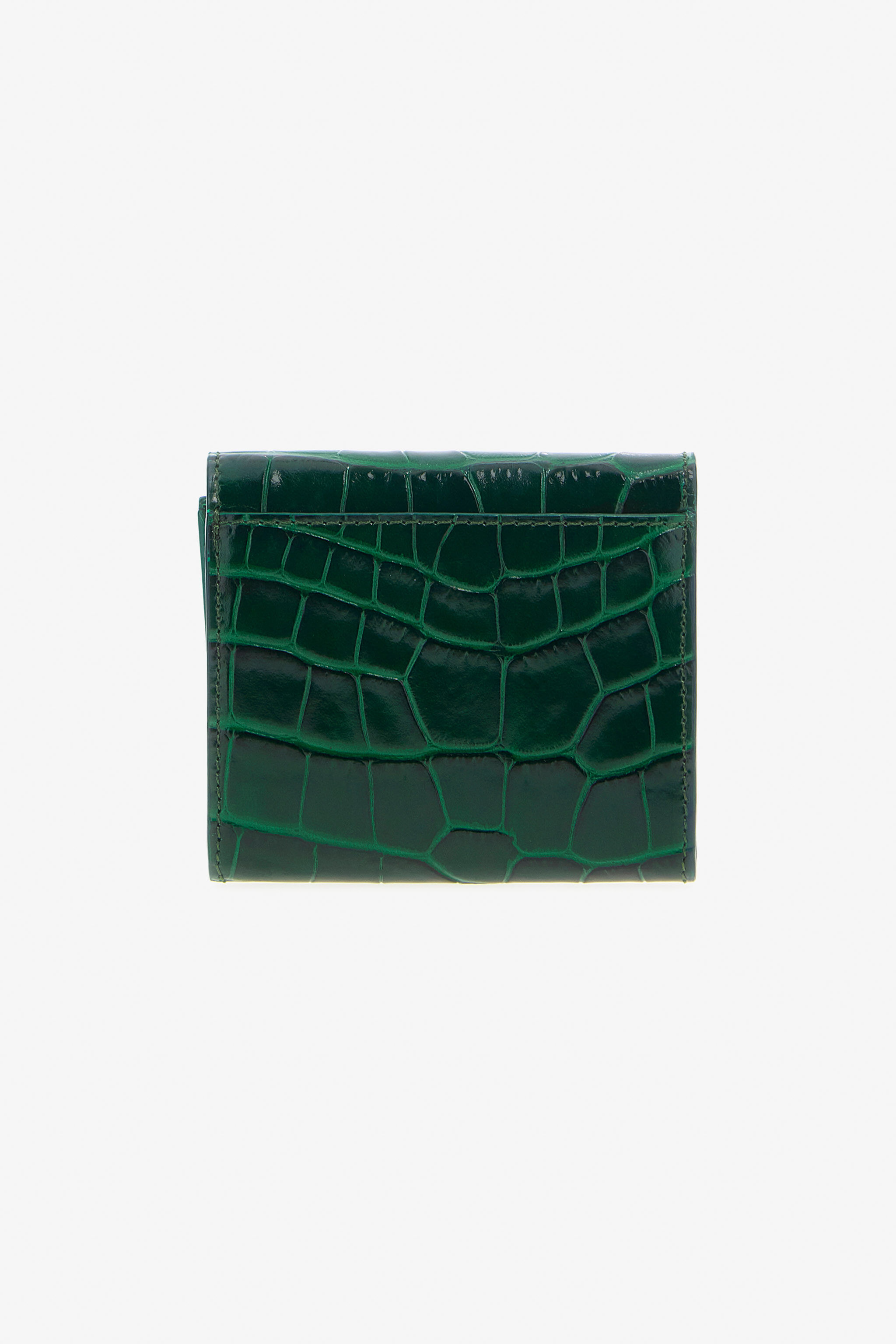RC Tarjetero Verde De Piel Con Grabado De Cocodrilo Verde oscuro TKA004-PZ975