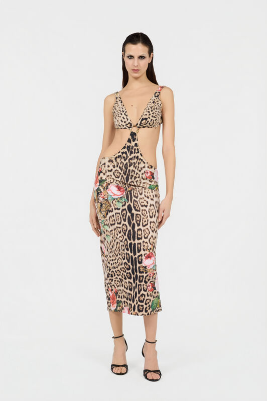 RC Vestido de Playa con Estampado Jaguar Roses NATURAL XQW036-HVT24