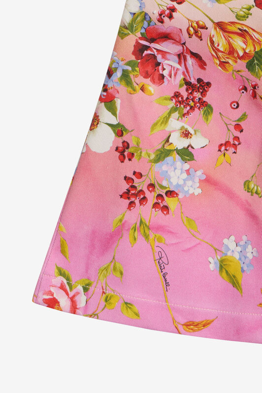 JU Hose mit Miami Flowers-Print GREEN/FUXIA WJT21N-DAR64
