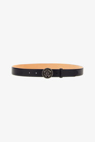 RC Leather Belt with Logo RC Buckle Black TRC003-PZC24
