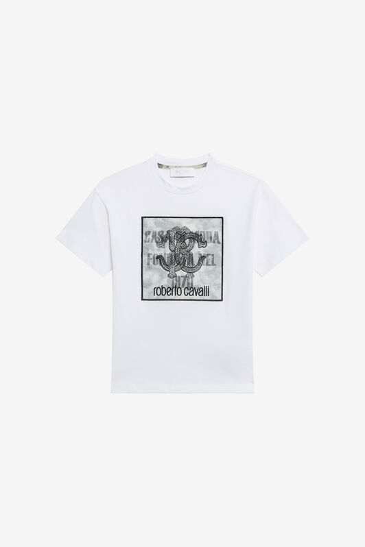 JU T-shirt Bianca Con Monogram RC OPTICAL WHITE WJT61G-JD001