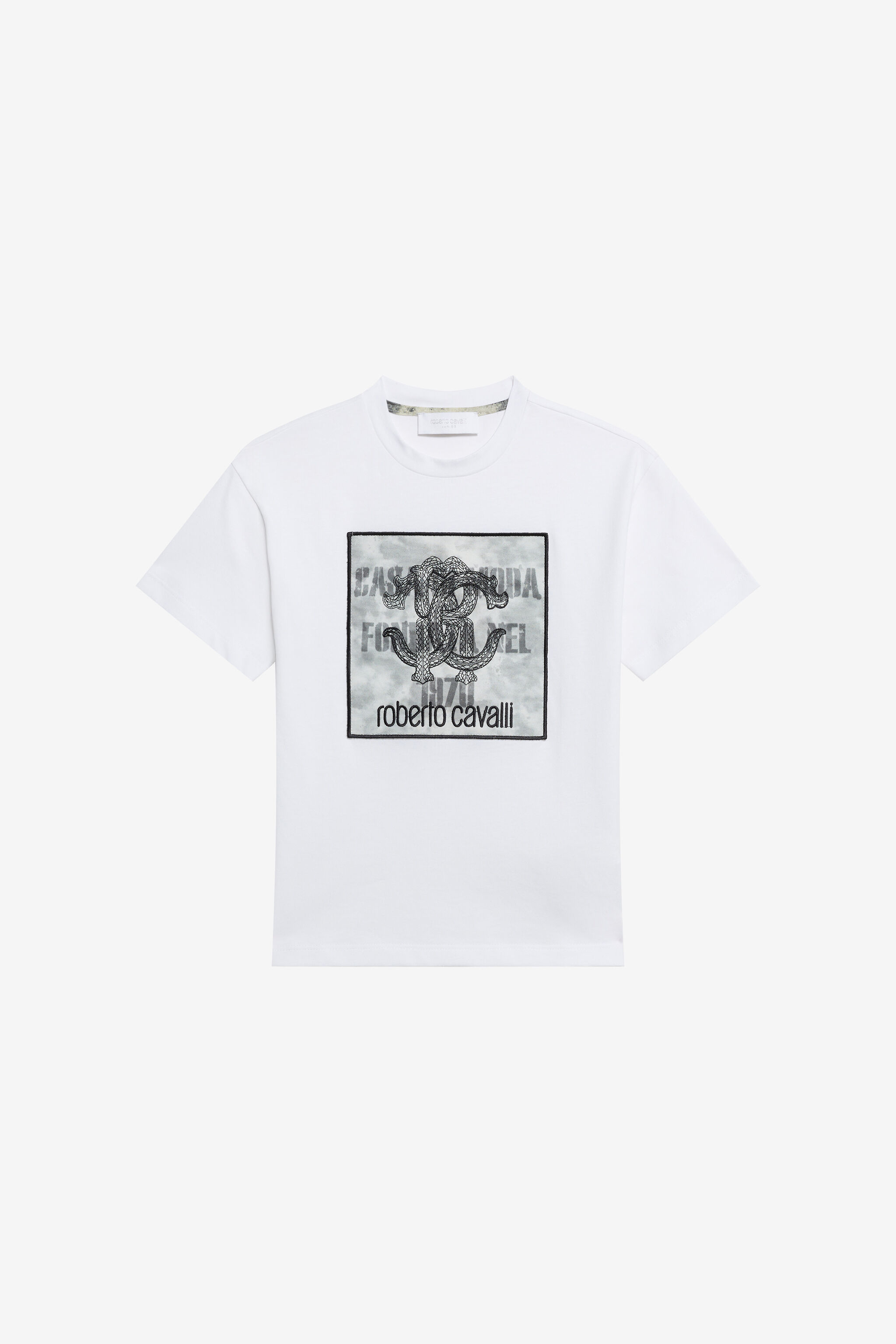 JU T-shirt Bianca Con Monogram RC OPTICAL WHITE WJT61G-JD001