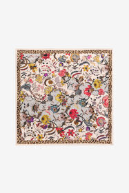 RC Silk scarf with Florentine Flowers print BEIGE WQI004-OZR29