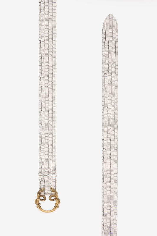RC Cinturón Blanco De Piel Con Hebilla De Serpiente BONE WKC001-PZ119