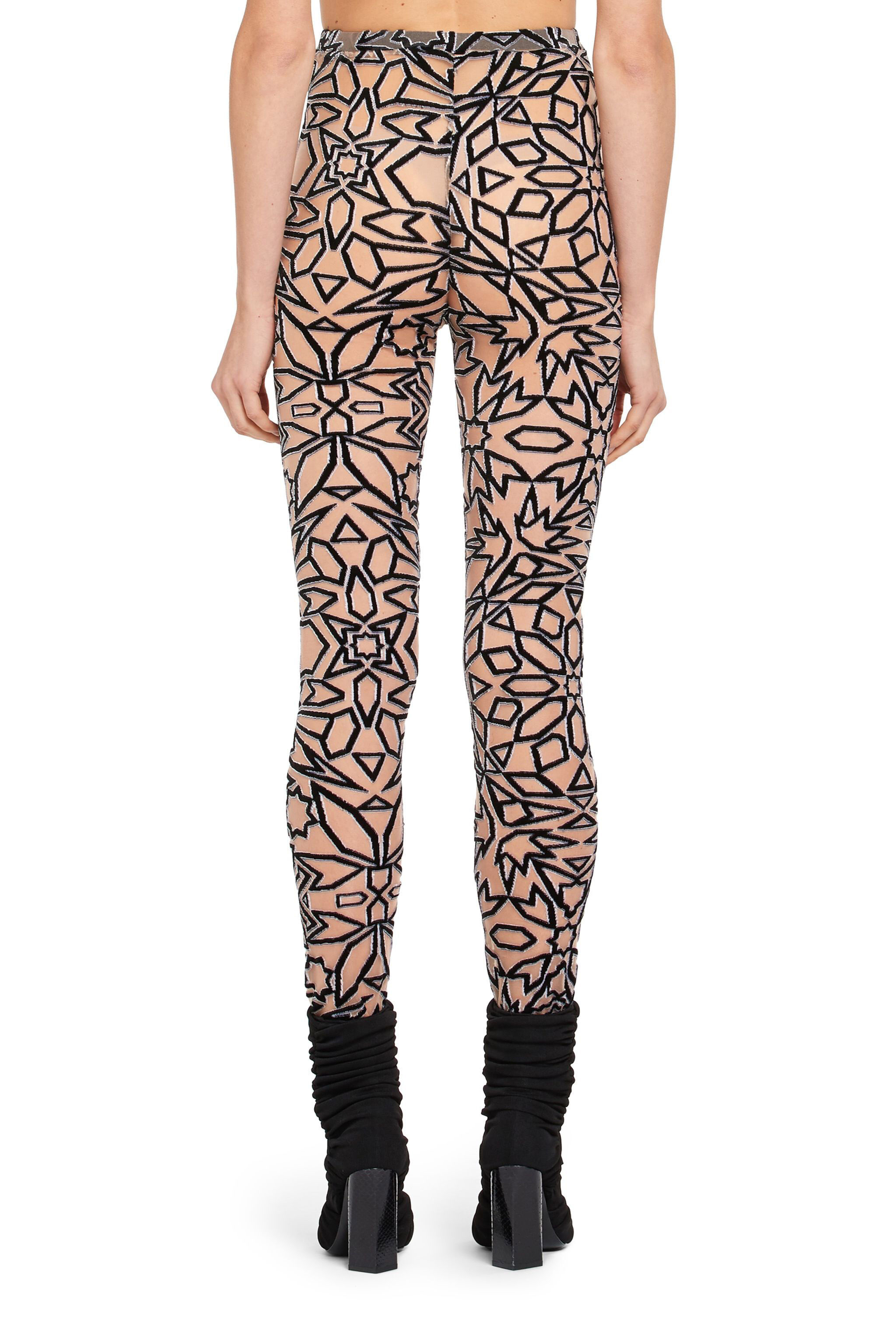 RC Leggings mit Samt-Ausbrennermuster Weiß IWT208-FY039