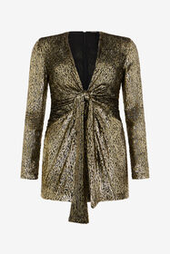 RC Dress with Fil Coupé Leopard print LIGHT GOLD WKT142-FT060