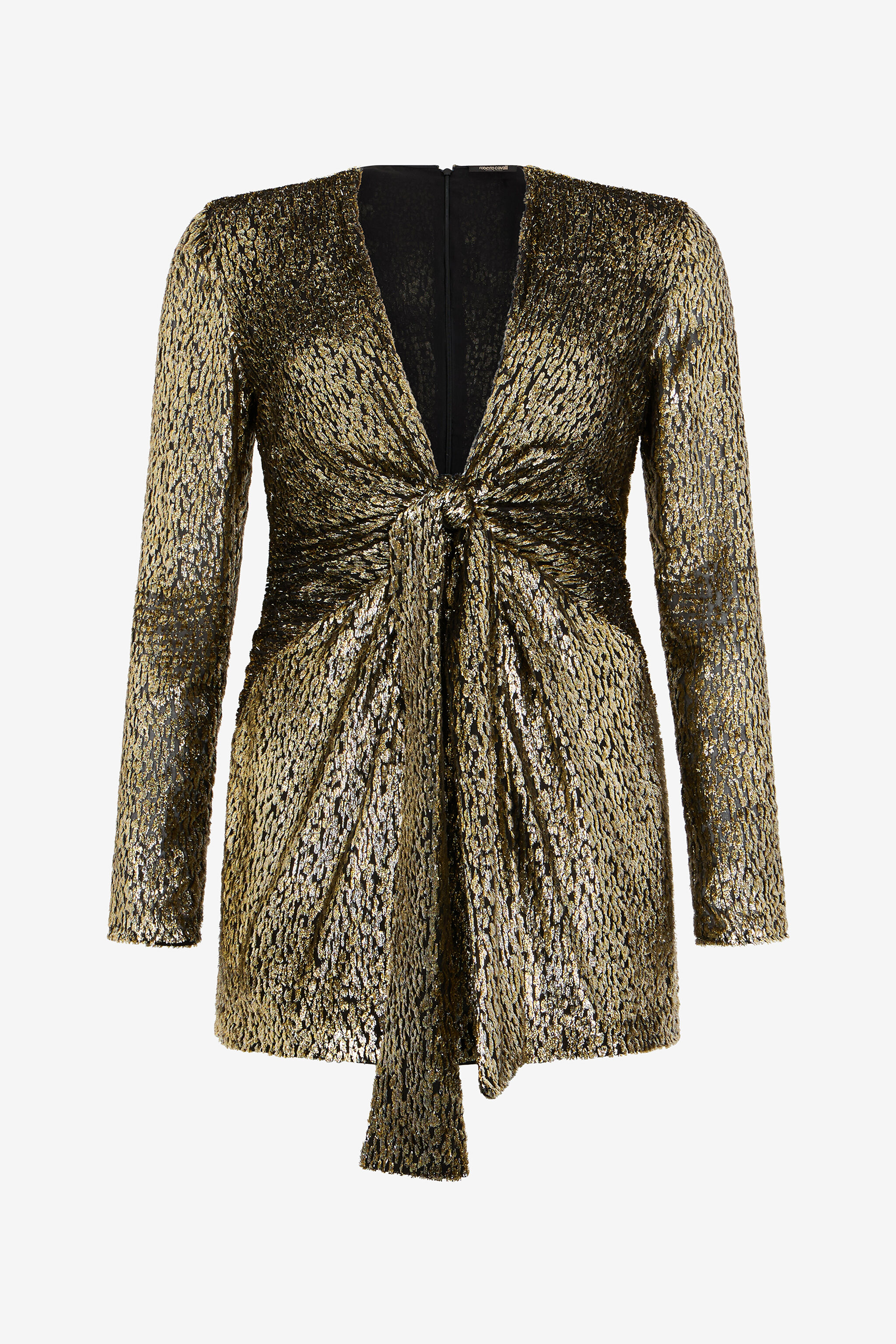 RC Vestido con estampado Fil Coupé Leopard LIGHT GOLD WKT142-FT060