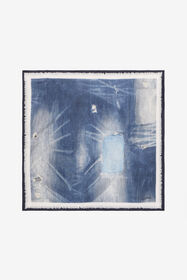 RC Pañuelo de seda con estampado patchwork efecto denim DARK BLUE WQI004-SQR71