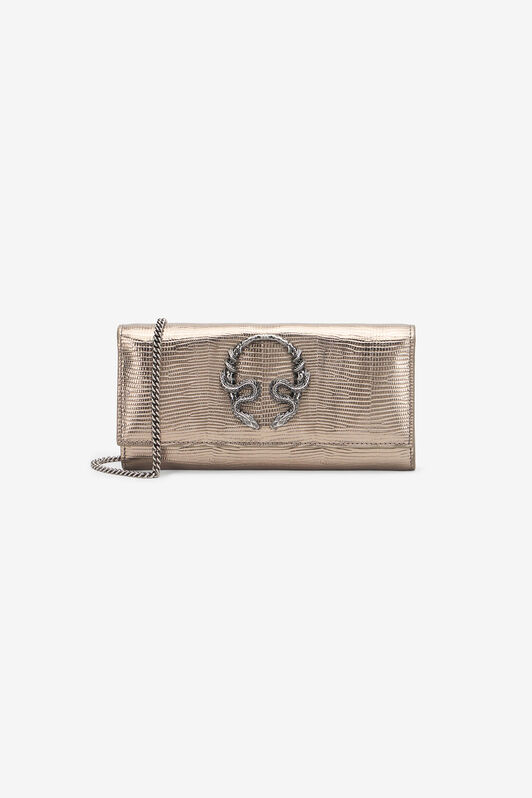 RC Serpentine Wallet on Chain in Gold mit Eidechseneffekt SILVER WKA017-PZS14