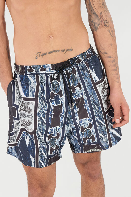 RC Short De Bain À Imprimé Marble Et Fang Bleu foncé URH00A-5RN65
