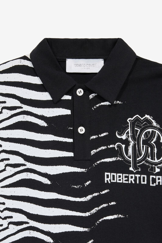 JU Polo Piel De Tigre Con Monograma RC Y Logotipo Negro UJT64A-JD001