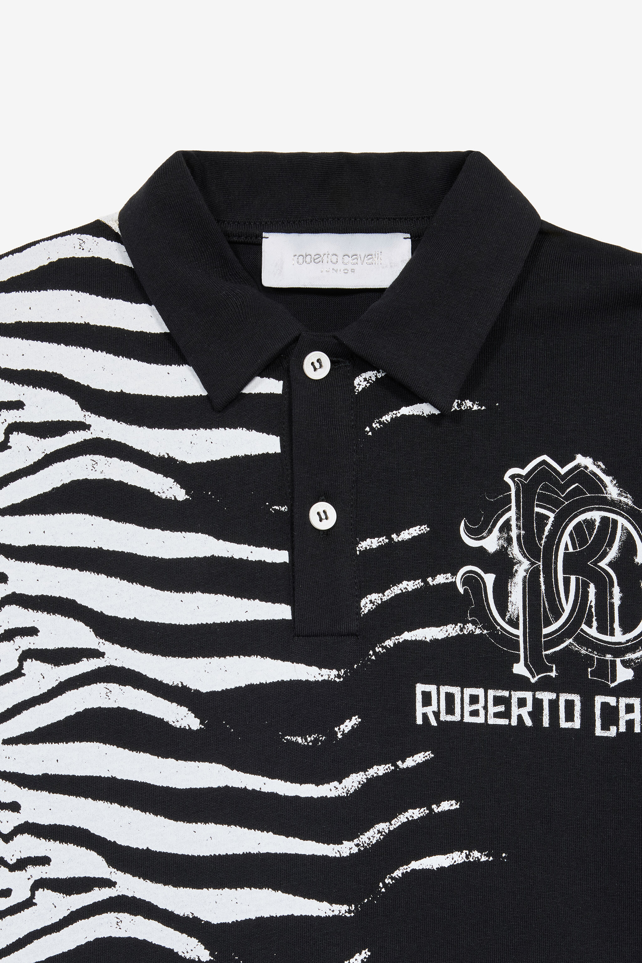 JU Polo Piel De Tigre Con Monograma RC Y Logotipo Negro UJT64A-JD001