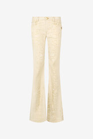 RC White Flared Jeans with Gold Python Motif GOLD/WHITE WWJ205-DZS32