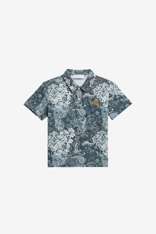 JU Paisley Print Polo BLUE WJT61J-7MR35