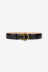 RC Serpentine Leather Belt BLACK WKC001-PZ119