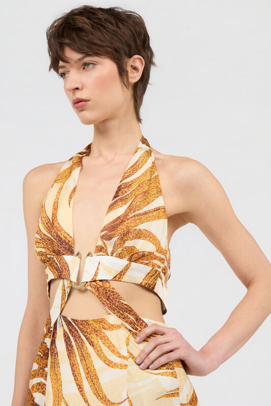 JC Maxikleid mit Golden Palm-Print DAFFODIL WFT305-WF703