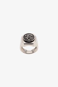 RC Silver-Tone RC Monogram Signet Ring Silver TRG006-AM258