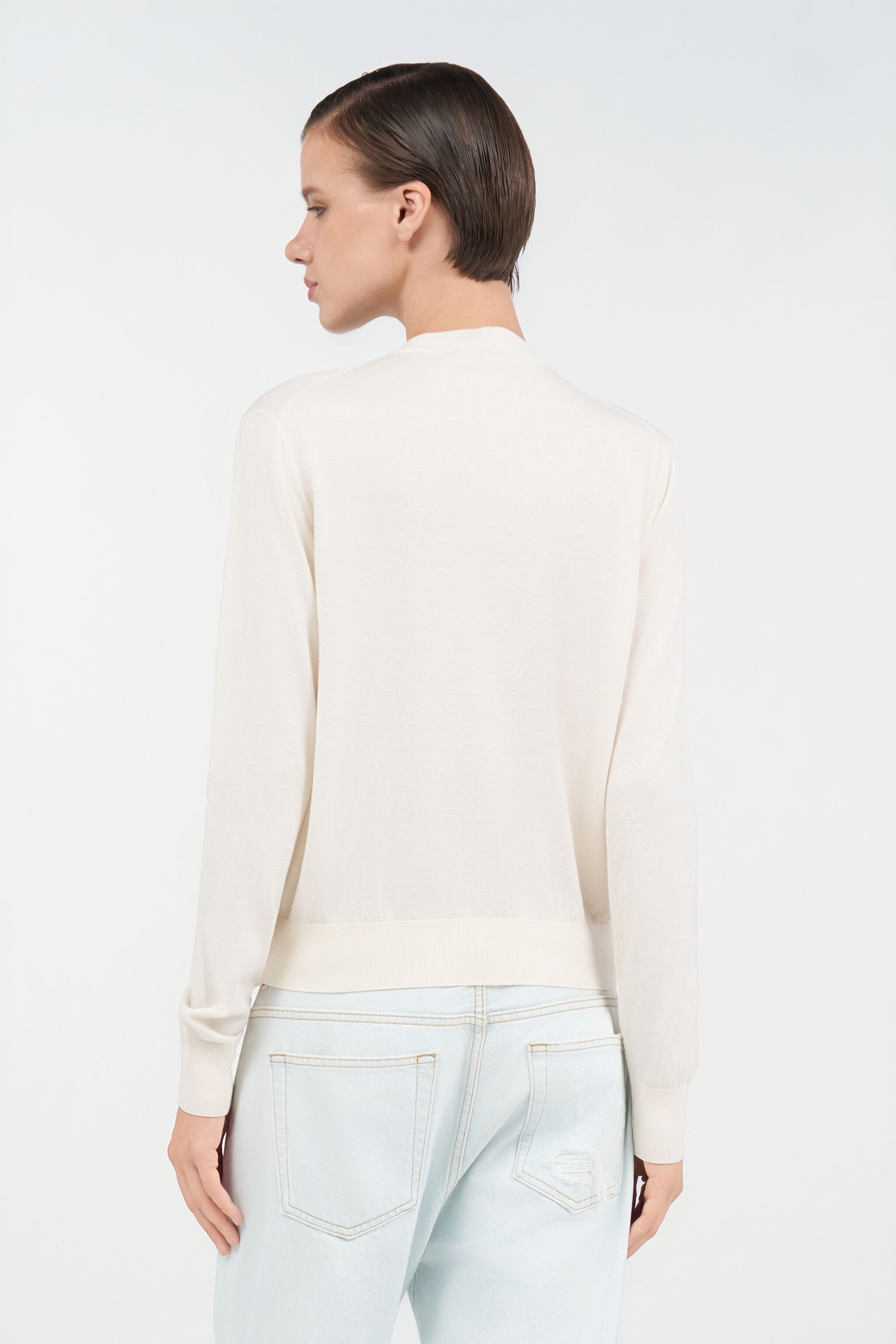 RC Cardigan aus Wollmischung Elfenbein UWM901-WH003