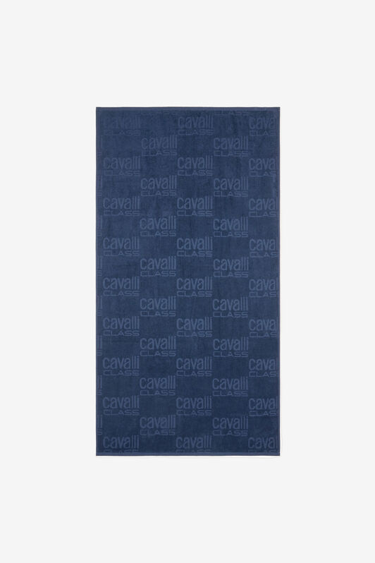 CL Drap De Plage Avec Logo Cavalli Class All-Over Navy QXH01I-RXL03