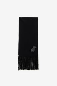 RC Black Wool And Cashmere Scarf With Monogram RC Black VKI003-MQ013