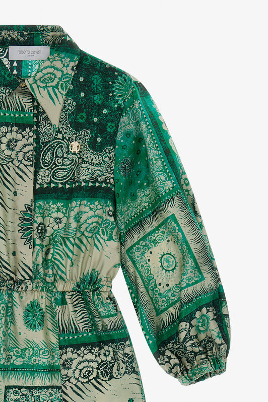 JU Vestido con Estampado de Bandana Verde TJT10T-4QN16