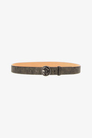 RC Grey Logo Belt With RC Monogram Buckle Black TRC003-PZC33
