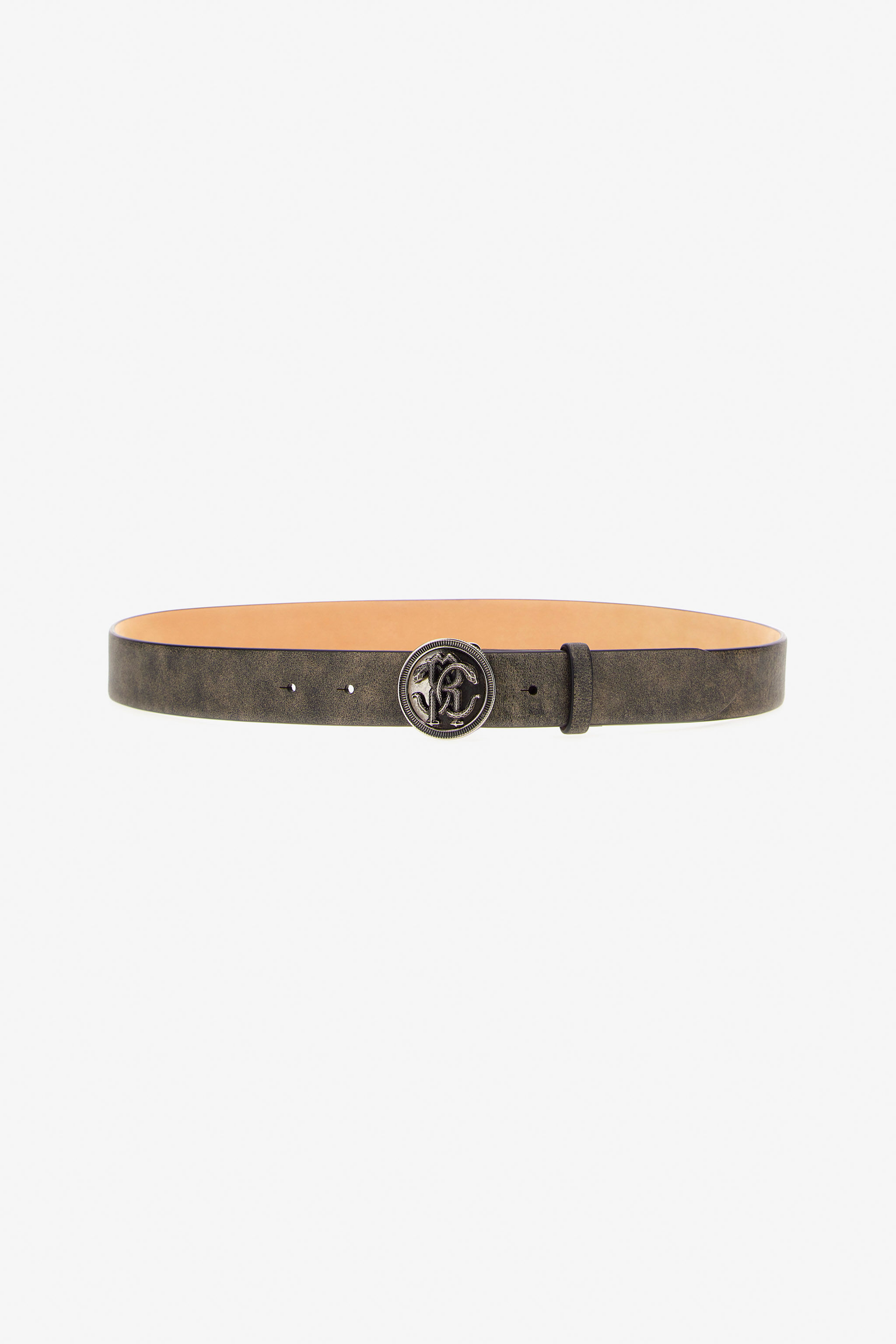 RC Ceinture Logo Grise avec Boucle Monogram RC Noir TRC003-PZC33
