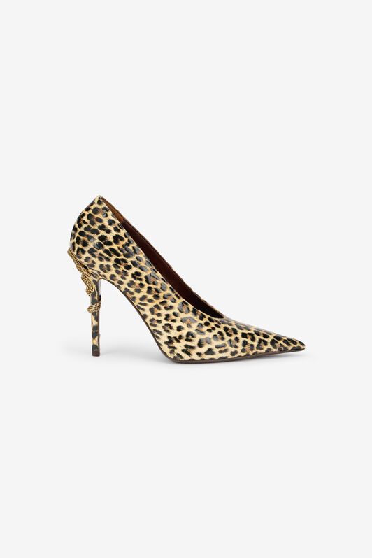 RC Pumps aus Leder mit Animal-Print und Schlangendetail NATURAL WKS009-PZS02