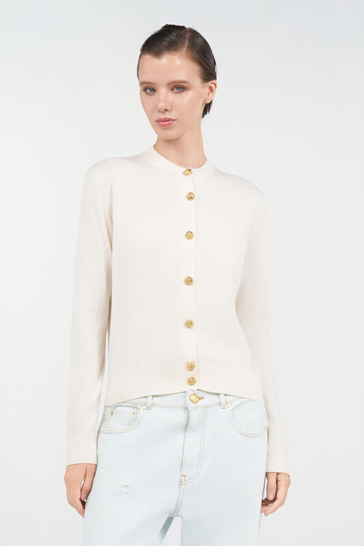RC Cardigan aus Wollmischung Elfenbein UWM901-WH003