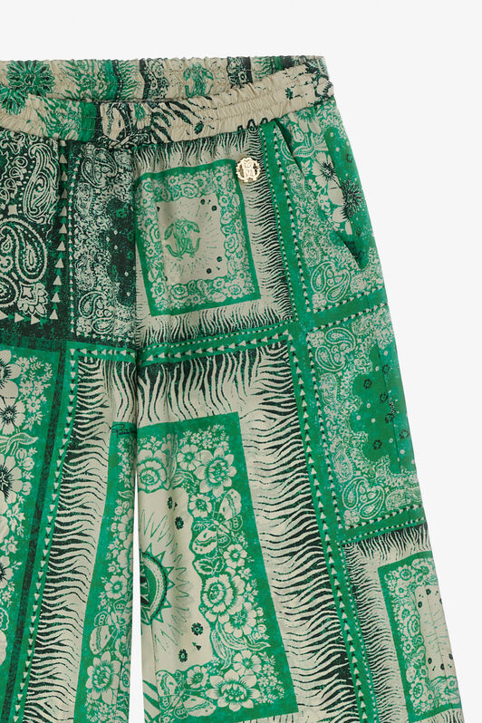 JU Pantalones con Estampado de Bandana Verde TJT22P-4QN16