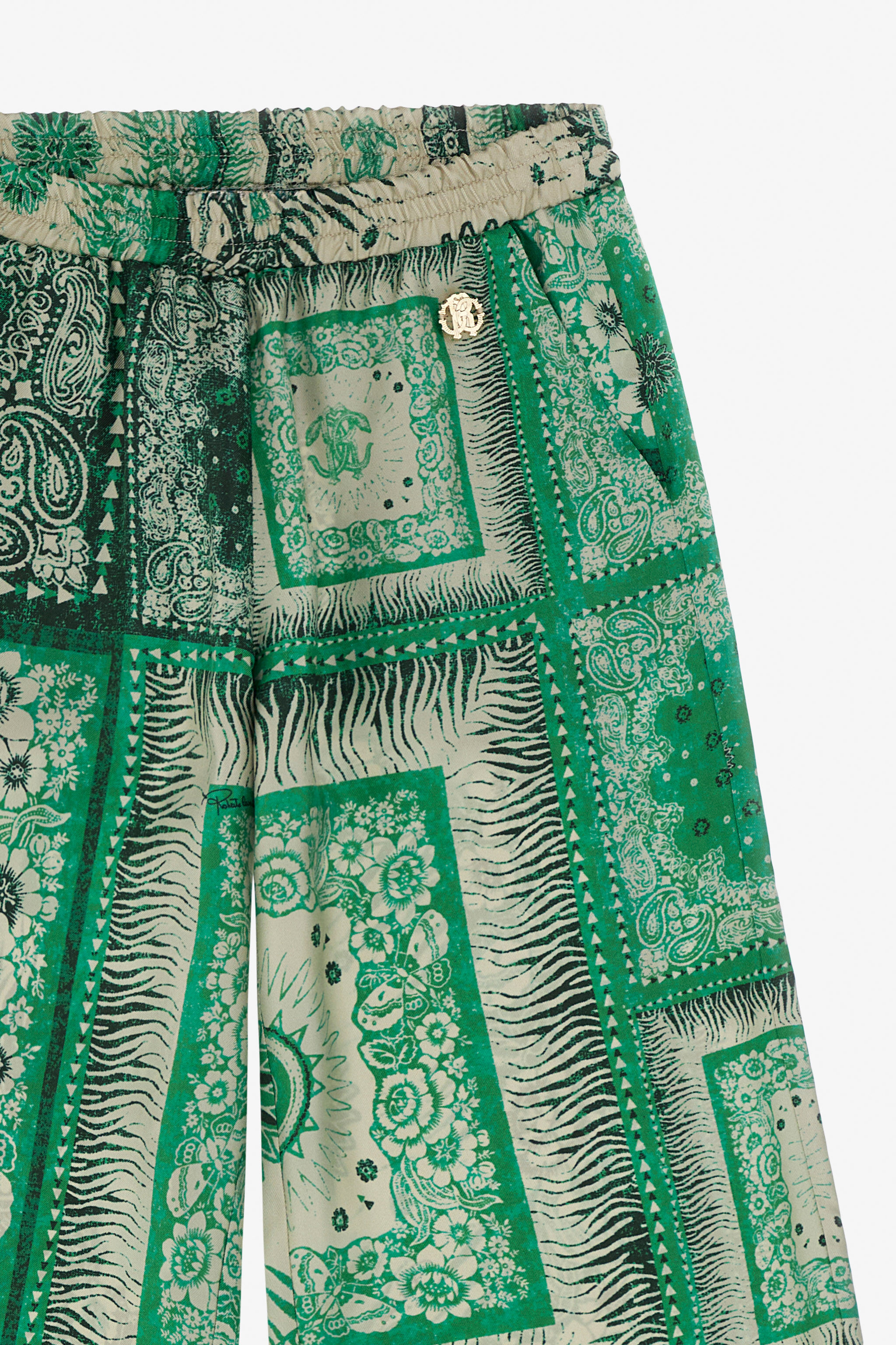 JU Pantalones con Estampado de Bandana Verde TJT22P-4QN16