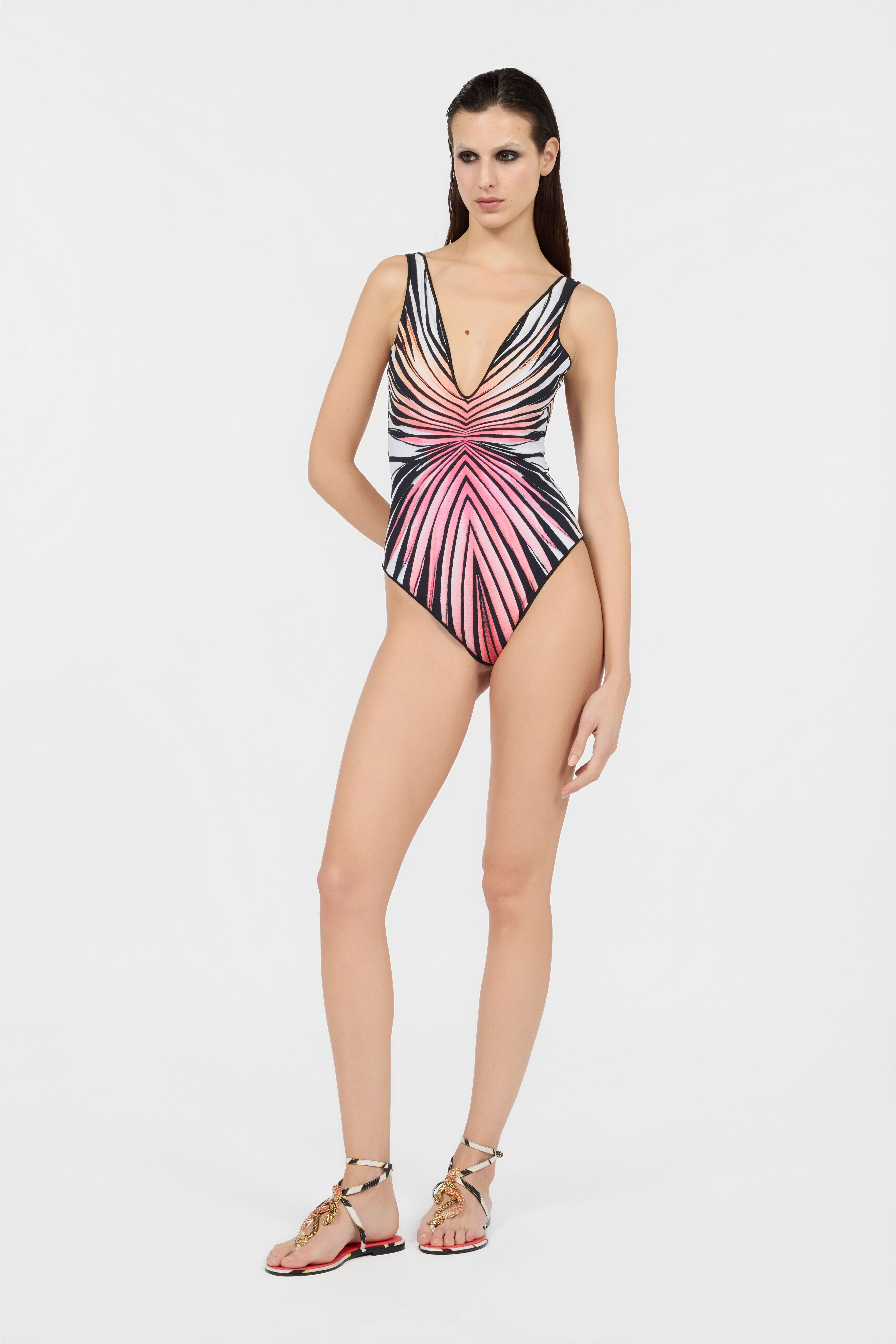 RC Badeanzug Mit Ray Of Paradise-Print CORAL XKW008-HVM33
