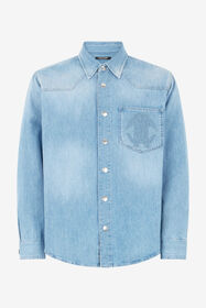 RC Denim Shirt With Mirror Snake Monogram Light blue URJ728-DL006