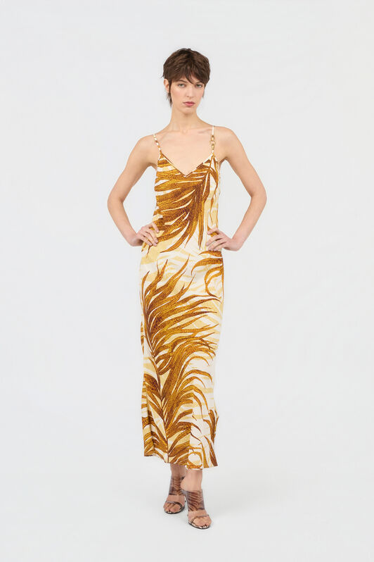JC Kleid mit Golden Palm-Print DAFFODIL WFT313-WF711