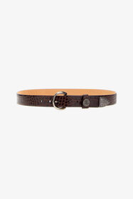 RC Brown Croc-Effect Logo Belt Dark brown TRC001-PZ975