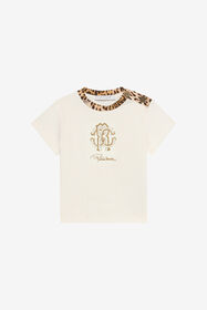 JU Cotton T-shirt with detail MILKY WHITE VJT607-JD001