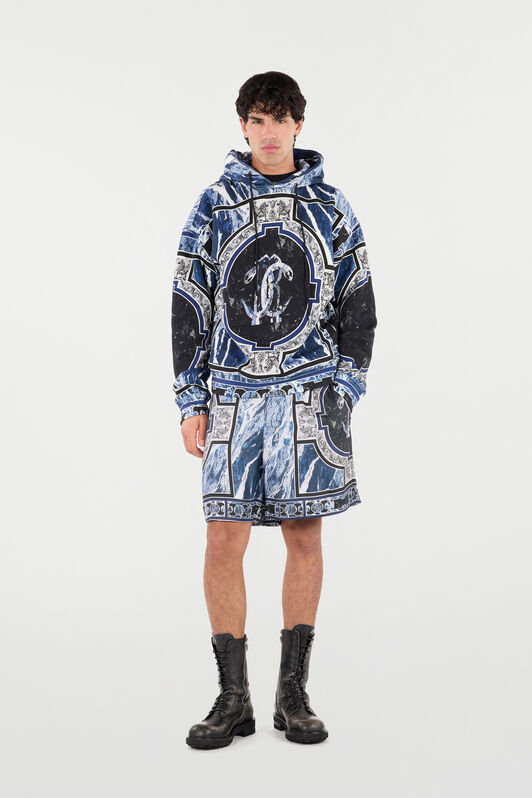 RC Sweatshirt Mit Print Marble Und Verzierungen Dunkelblau URT69A-5ON66