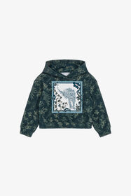 JU Sudadera con estampado floral Azul TJT68C-5OM08